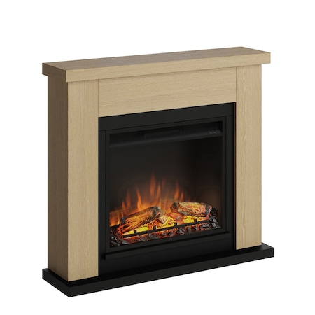 Semineu TAGU Frode Natural Oak cu Focar Electric PowerFlame