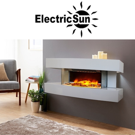 Semineu electric 3D ElectricSun Paula alb mic 32 inch 81x41x22cm