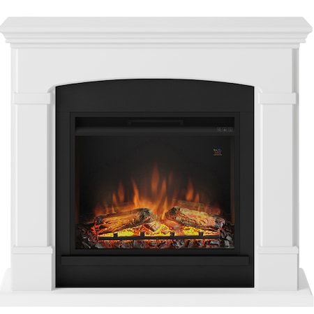 Semineu TAGU Helmi Pure White cu Focar Electric PowerFlame, 23 inch, FM463-WH1-23PF1A